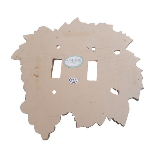 Vicki Lane Grape Vines Double Switchplate Outlet Cover 3D Sculpted Vintage - Picture 4 of 4